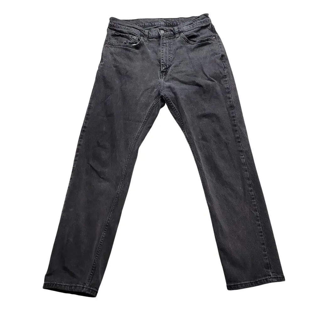 Levis 505 Jeans Mens 34x29 Gray Straight Leg Regular Fit Denim Pants Fade